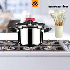 Panela de Pressão TurboChef Aço Inoxidável - Á Prova de Explosões + Brinde: Kit Utensílios