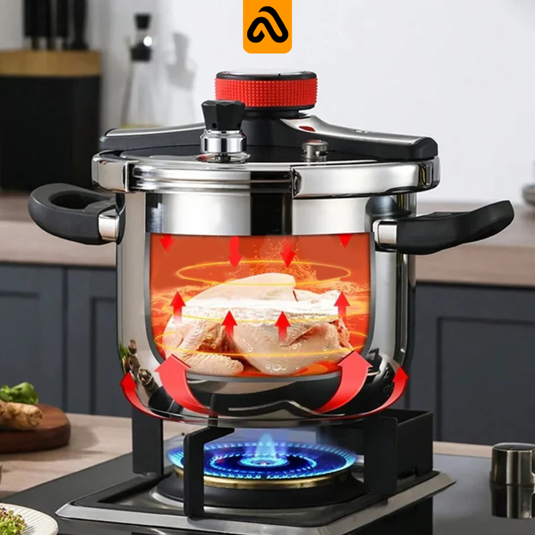Panela de Pressão TurboChef Aço Inoxidável - Á Prova de Explosões + Brinde: Kit Utensílios
