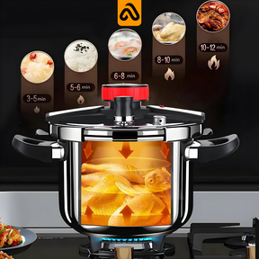 Panela de Pressão TurboChef Aço Inoxidável - Á Prova de Explosões + Brinde: Kit Utensílios